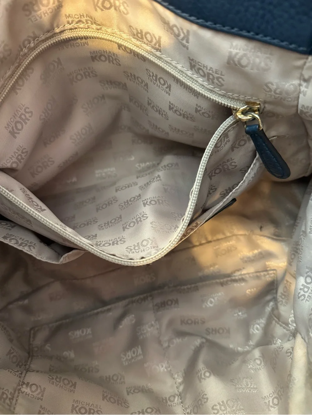 Michael Kors Blue Leather Hobo Bag